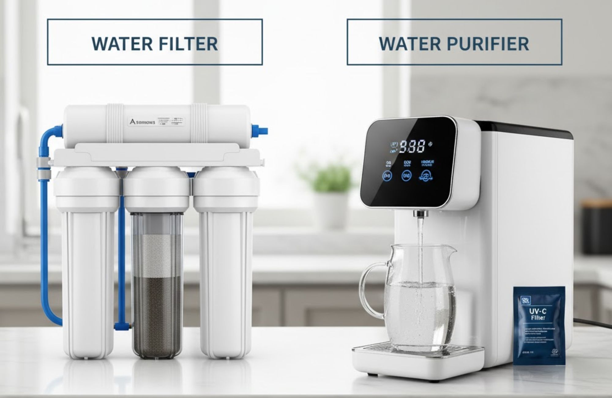 Difference Between Water Filter and Water Purifier?
